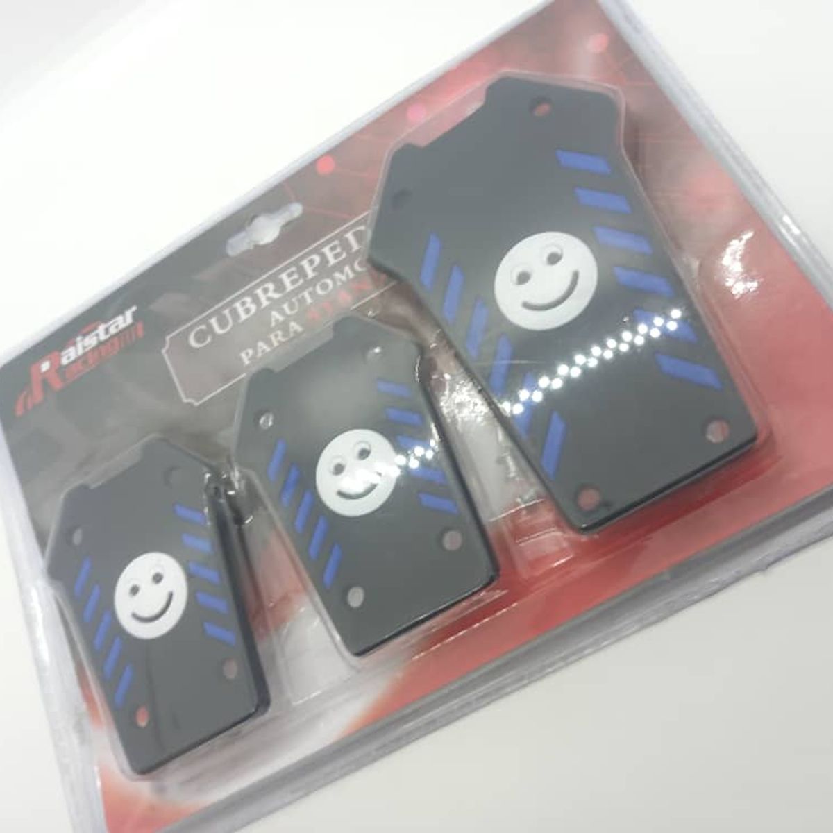 GENERICO - Set cubre pedales  auto 3 piezas de aluminio y goma tunning