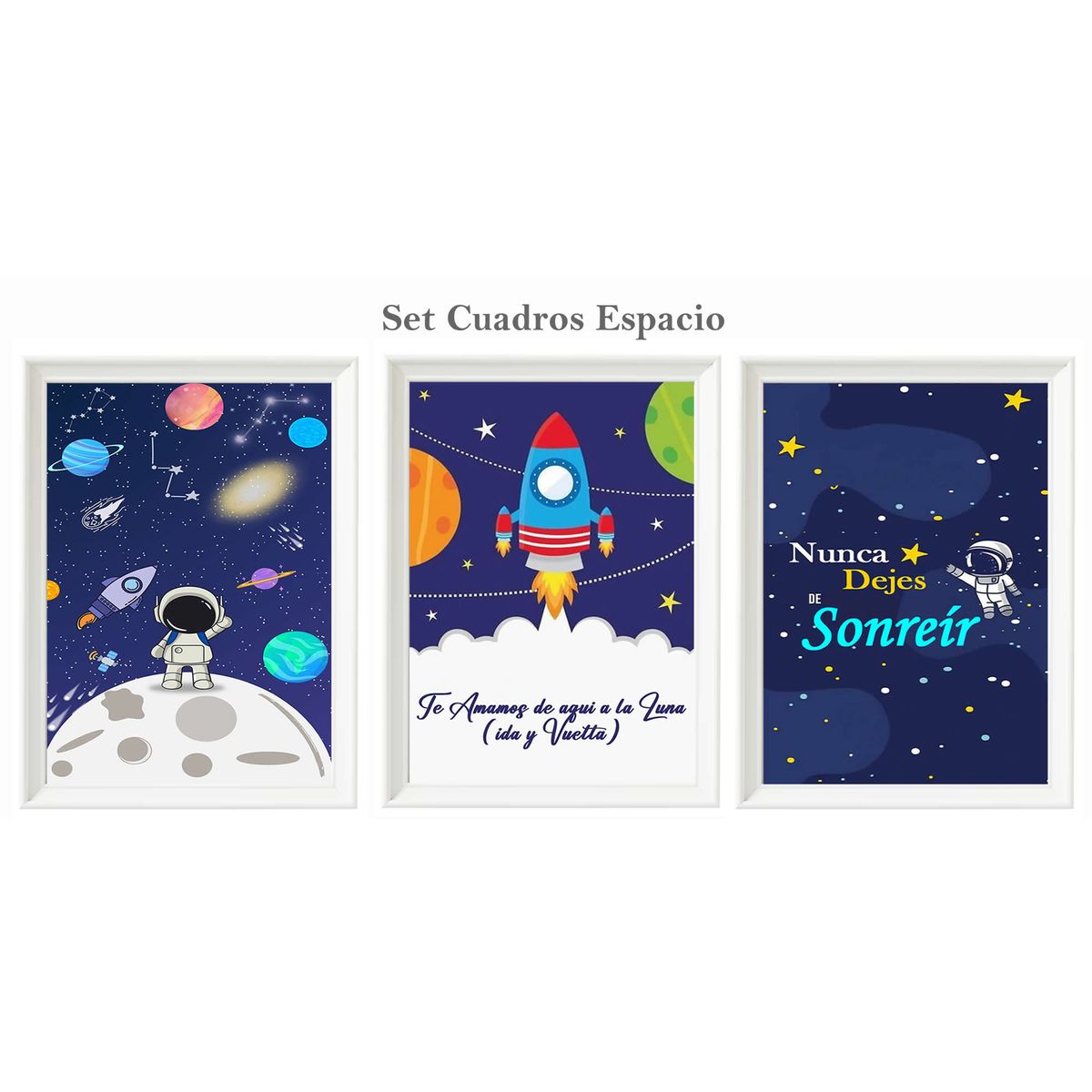 DECORACION CREATIVA - Set Cuadro Infantil niño Espacio