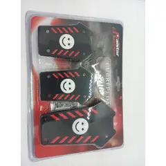 GENERICO - Set cubre pedales auto 3 piezas de aluminio y goma tunning