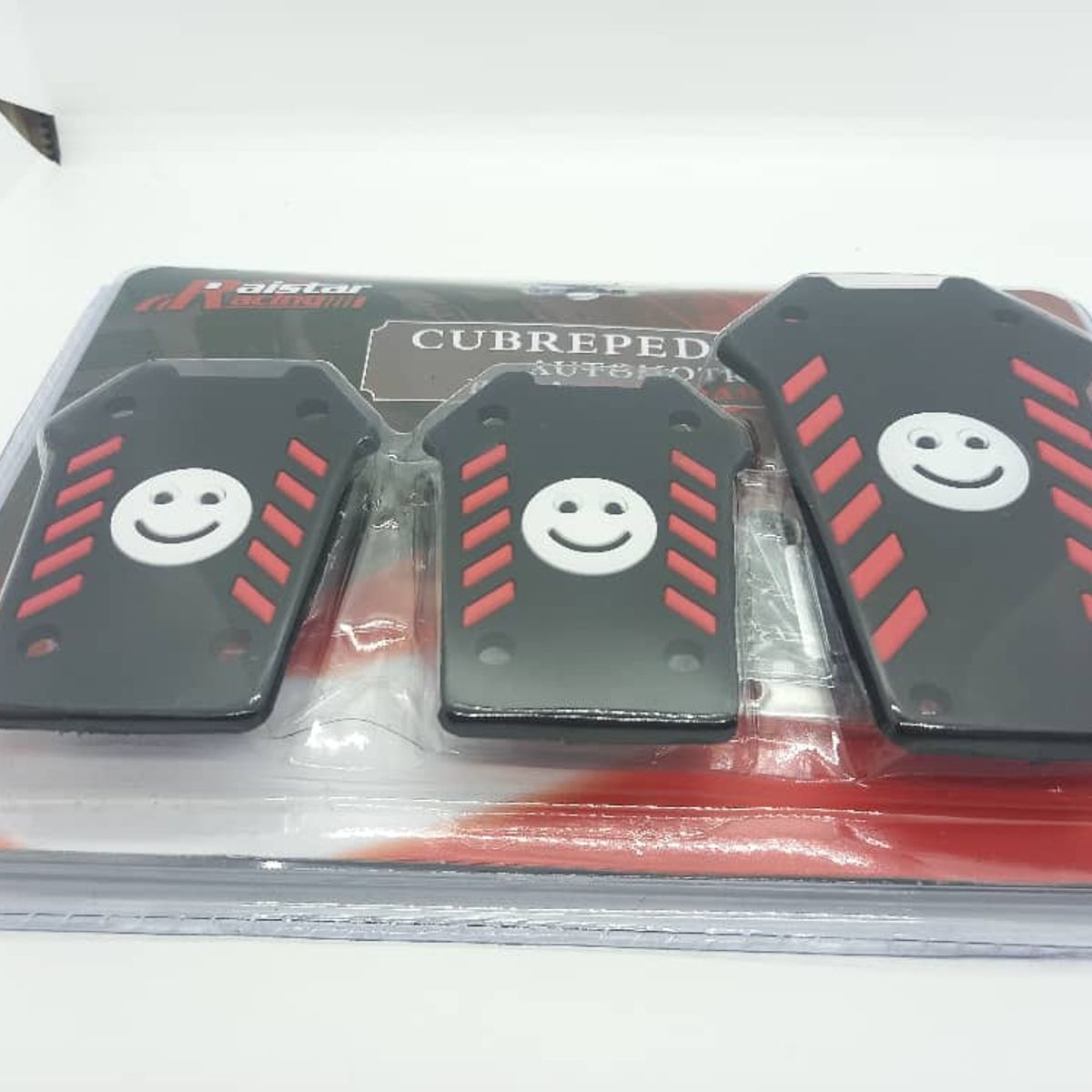 GENERICO - Set cubre pedales  auto 3 piezas de aluminio y goma tunning