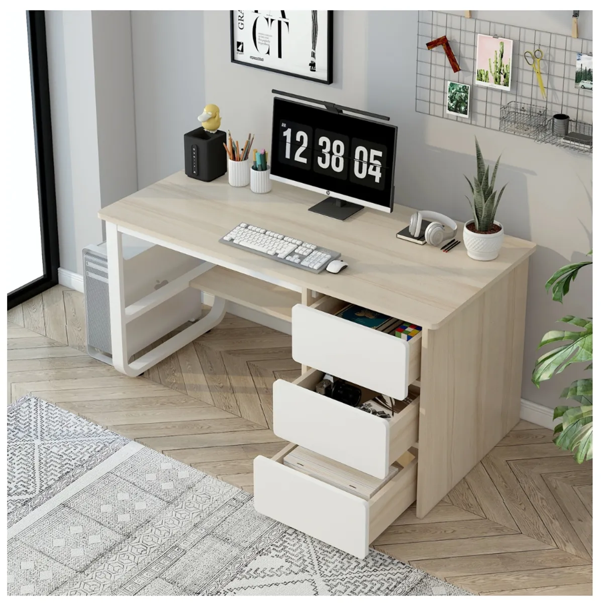 HOMER DESIGN - Escritorio Pata Metal Oficina Cajon 100x50x74cm Homer Design