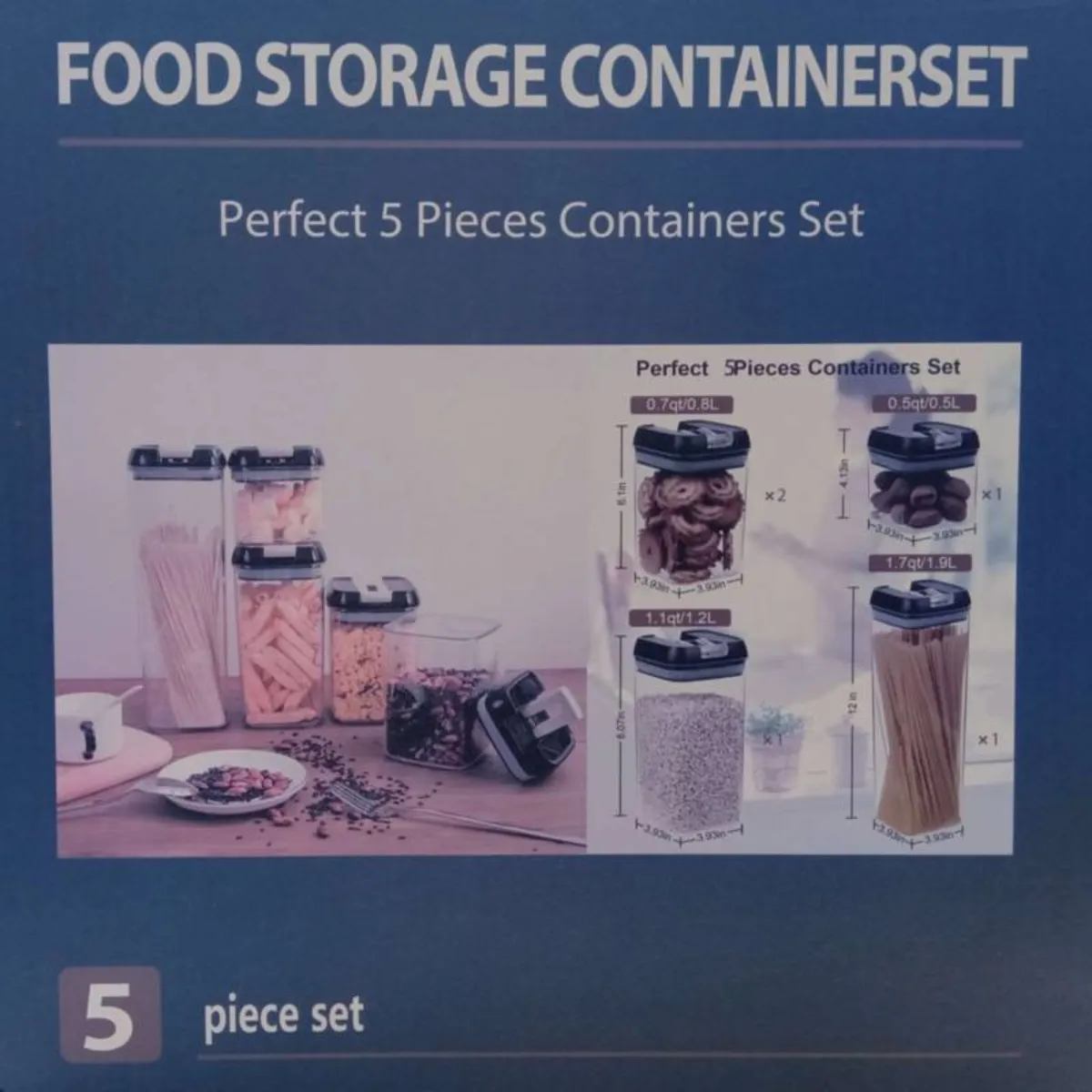 OEM - SET 5 CONTENEDORES PARA AMACENAR ALIMENTOS