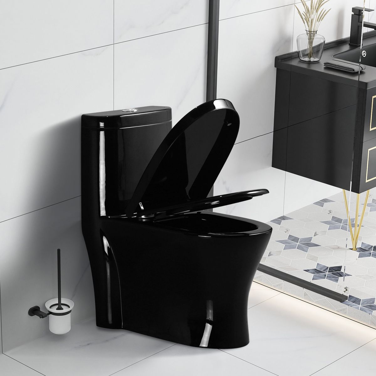 JOYTEK - WC One Piece Negro con Sello Antifuga 30cm 2002