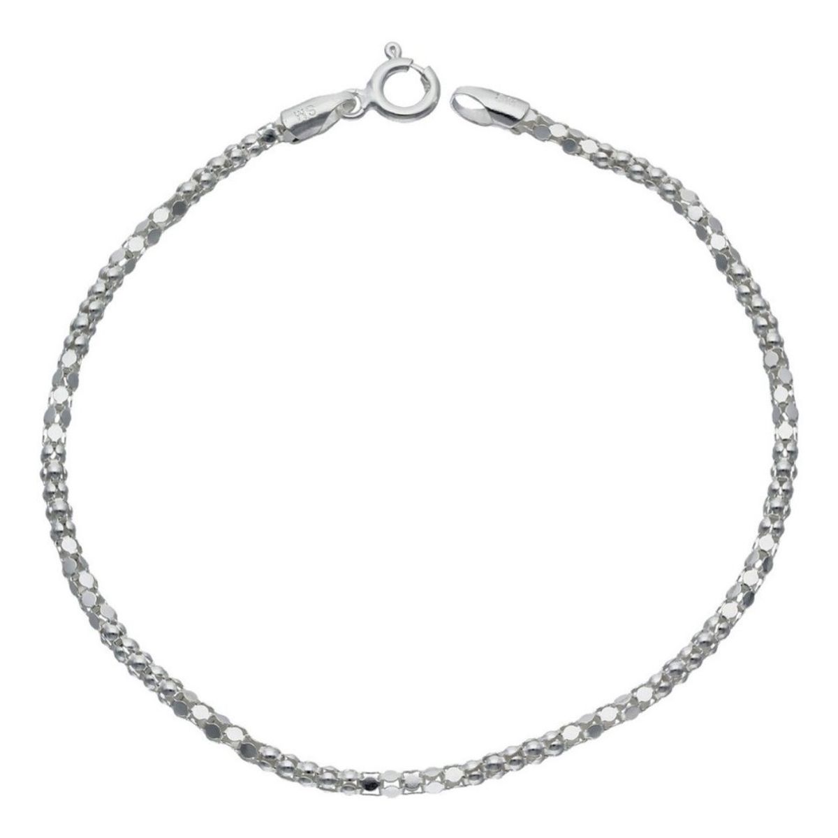 GENERICO - Pulsera Modelo Espuma 16 Cm Plata Ley Italiana 925 + Caja