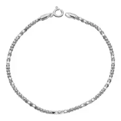 GENERICO - Pulsera Modelo Espuma 16 Cm Plata Ley Italiana 925 + Caja