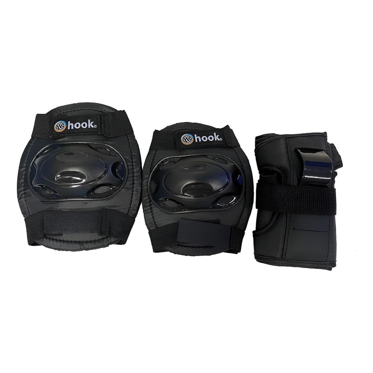 HOOK - Set Protecciones Hook 405 Codera Rodillera Muñequera - Negro