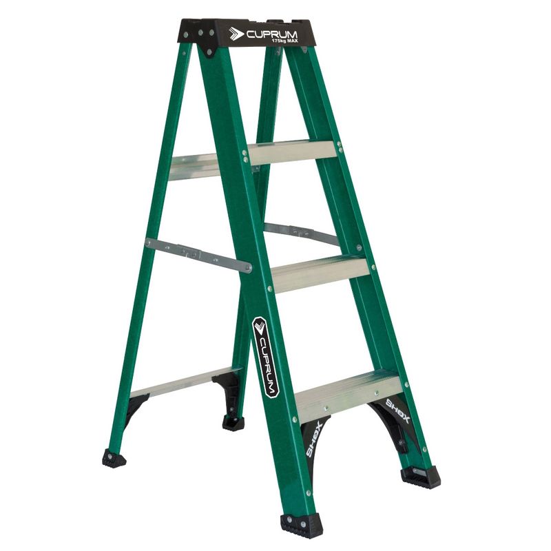 CUPRUM - Escalera Fibra De Vidrio Tijera 4 Peldaños CUPRUM