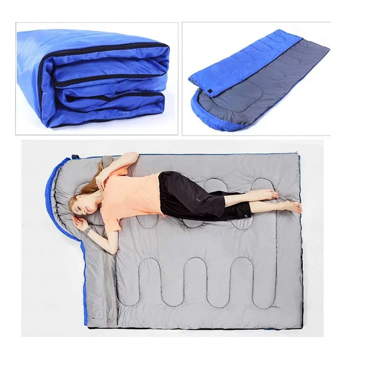 GENERICO - Saco De Dormir Camping Con Gorro Playa-cabaña Algodón