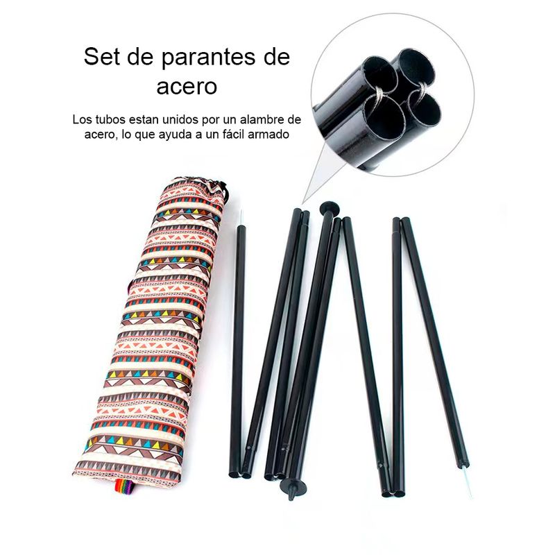GENERICO - Set de parantes de acero para camping