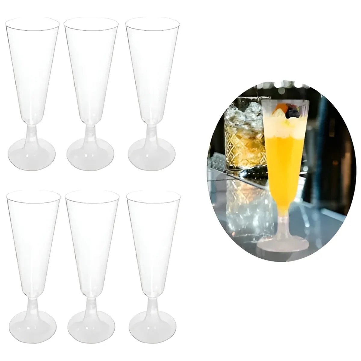 GENERICO - X24 Copas De Acrílico Copas Espumante Copas De Acrilico