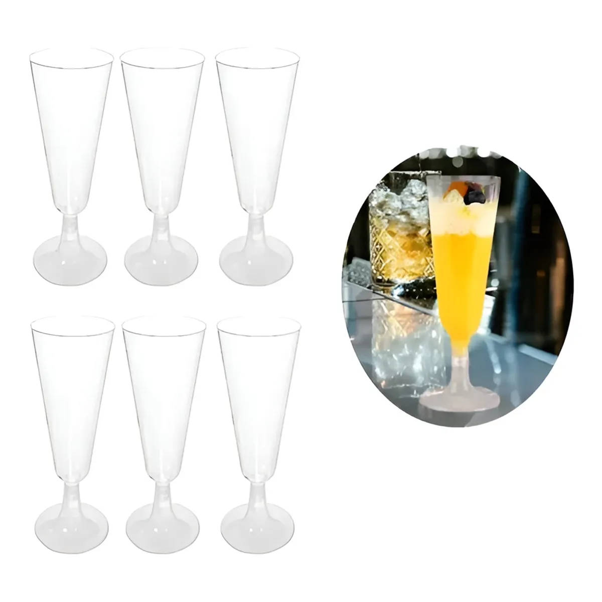 GENERICO - X24 Copas De Acrílico Copas Espumante Copas De Acrilico