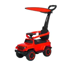 ABMTOYS - Correpasillo Jeep 2 en 1 con Toldo y Bluetooth Rojo