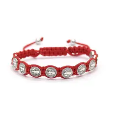 TODOJOYAS - Pulsera Hilo Rojo San Benito Protector 10 Medallas
