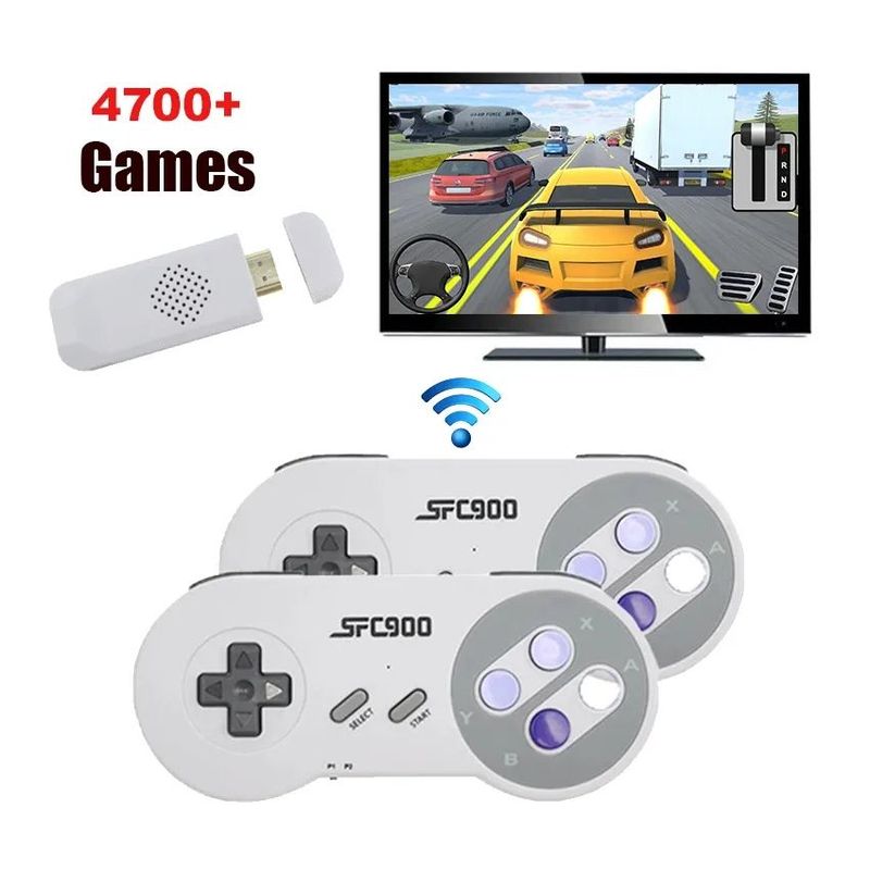 CORRERREY - 2.4G consola de juegos inalámbricos incorporada 5000 juegos