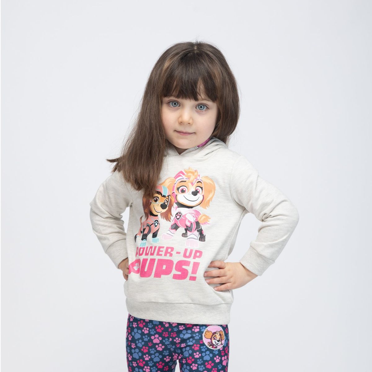 PAW PATROL - Poleron Niña Paw Patrol Super Pups Gris Paw Patrol