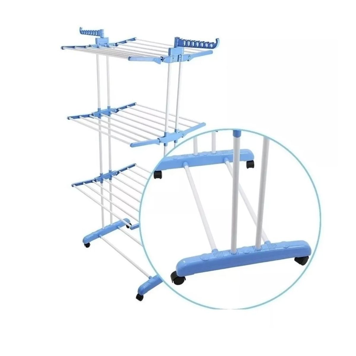 GENERICO - Tendedero Organizador Colgador Ropa Plegable 3 Niveles Hogar