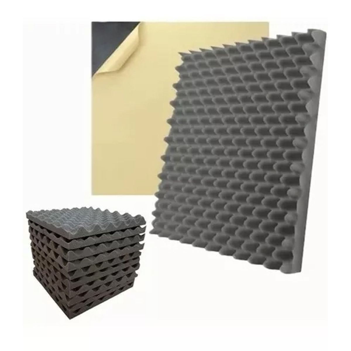 TNAKIEX - 12pcs Espuma Acústica Aislante Panel Acústico Con Adhesivo