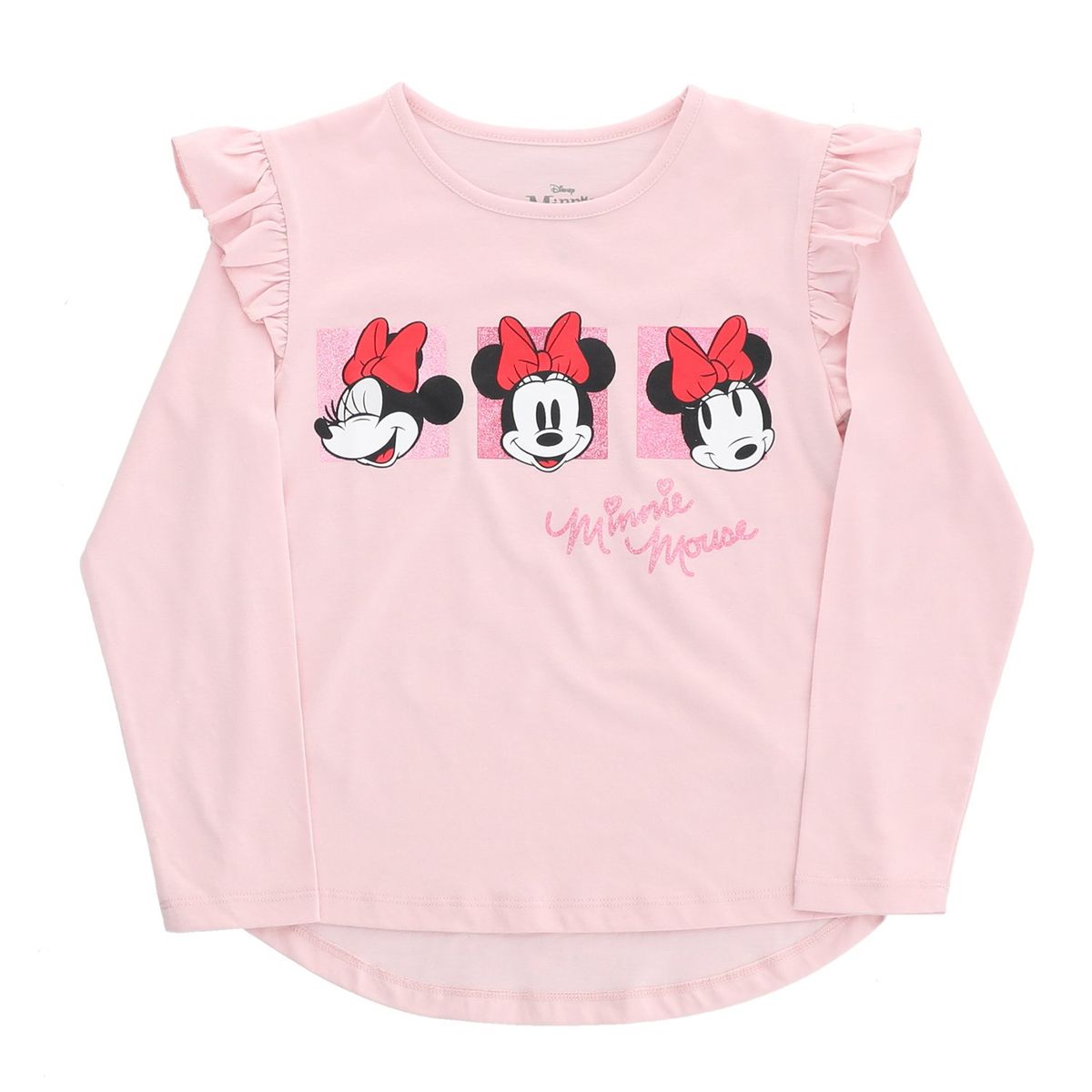 DISNEY - Polera Manga Larga Niña Minnie Faces Rosado Disney
