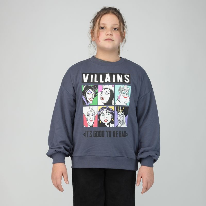 DISNEY - Poleron Niña Villanas Bad Gris Disney.