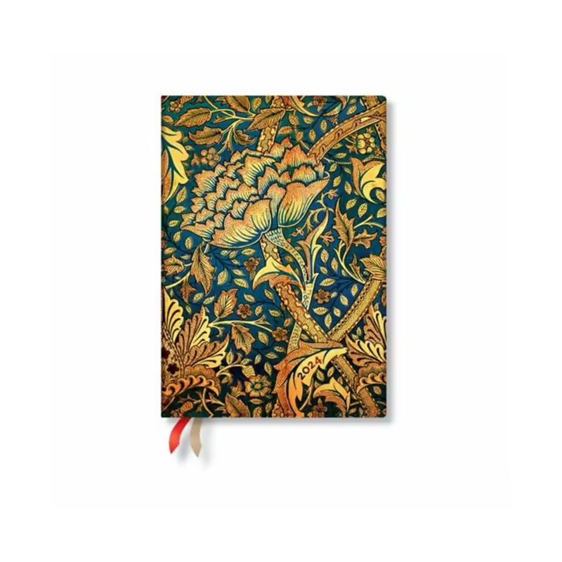 PAPER BLANKS - Agenda 2024 William Morris, T.Flexible, Vista Semanal, Midi