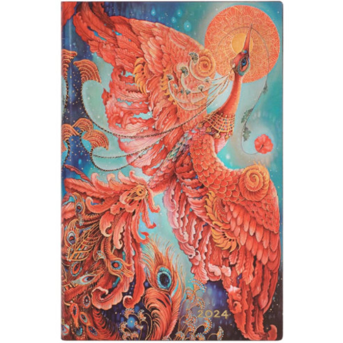 PAPER BLANKS - Agenda 2024 Pajaros de Fuego, T.Flexible, Vista Semana Maxi