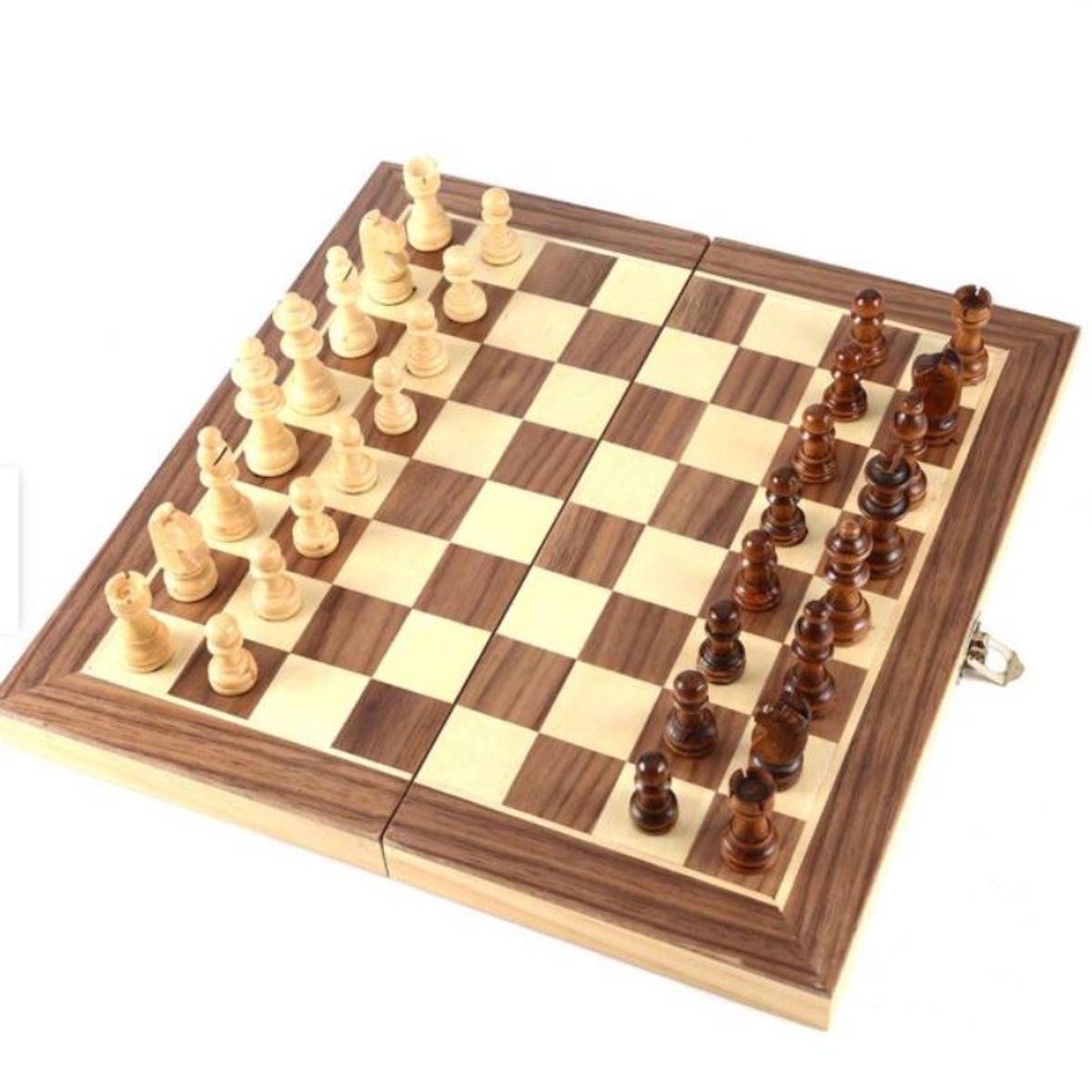 GENERICO - Ajedrez Madera Gran Calidad 30x30 Cm Excelente Ajedrez