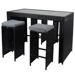 NOVAHUS - Bar Terraza Merida 4 Personas Mesa Negro