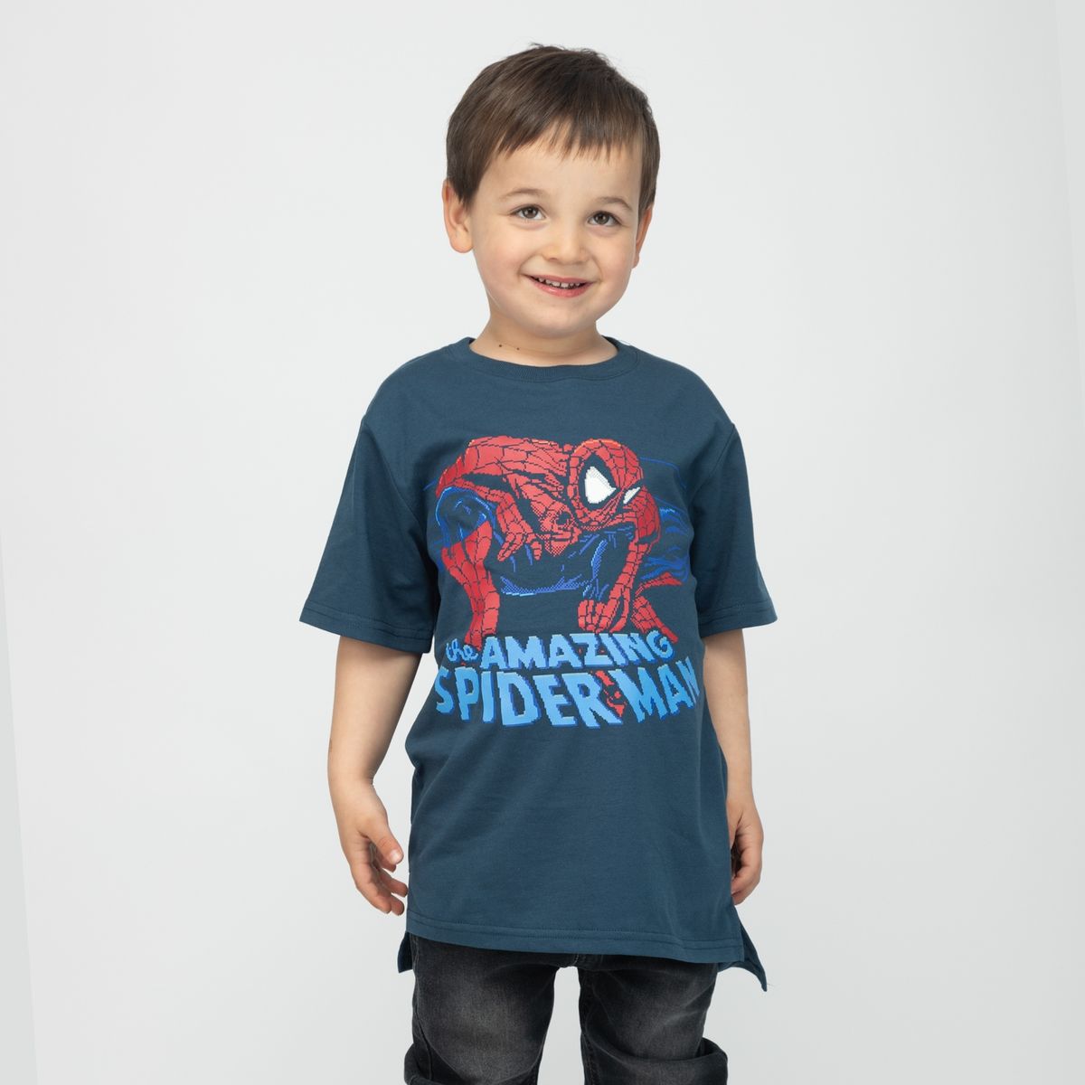 MARVEL - Polera Niño Spiderman Sentado Azul Marvel