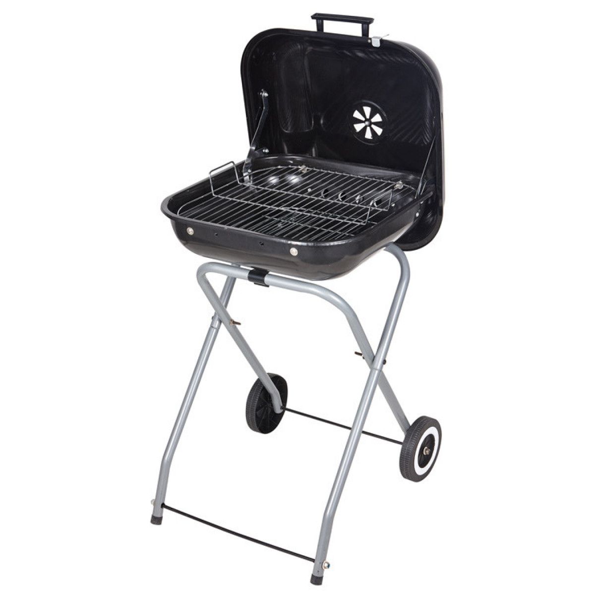 GENERICO - Parrilla de asado plegable con ruedas 46cm Bighouse