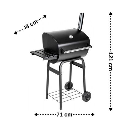 Imagen 2 del producto Parrilla de asado con rueda y repisa 71x48x121cm Bighouse