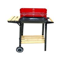Parrilla de asado con rueda y repisa 85x28x80cm Bighouse