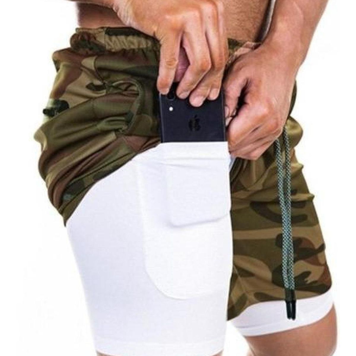 OEM - Short Gimnasio Hombre Con Calza Y Bolsillo Para Celular