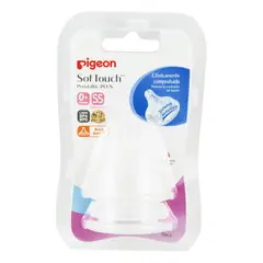 PIGEON - Pack 2 Tetinas Chupete Repuestos Boca Ancha 0+ SS