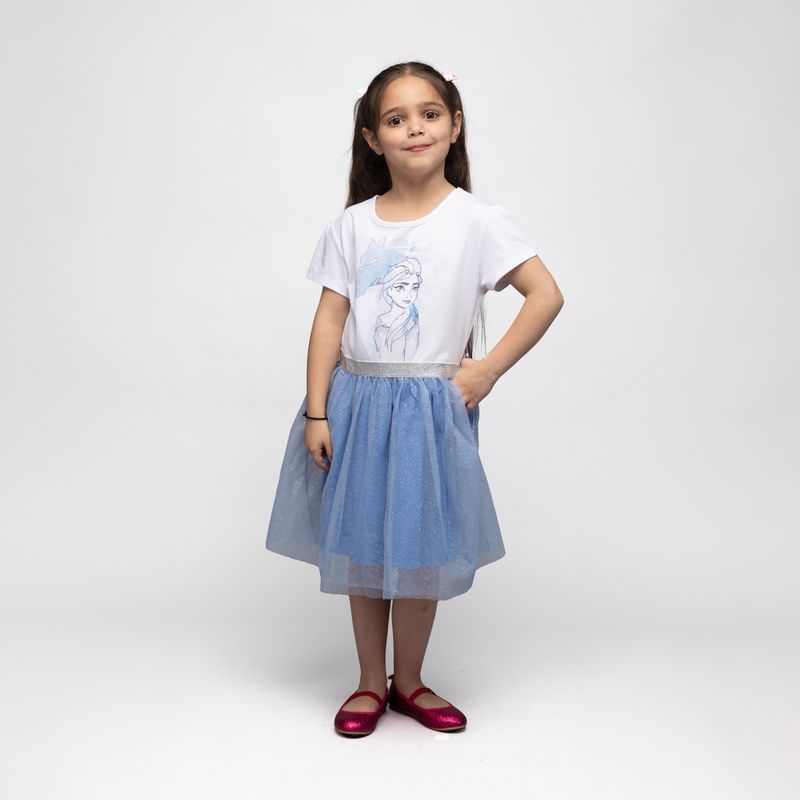 DISNEY - Vestido Niña Frozen Dragon Blanco Disney