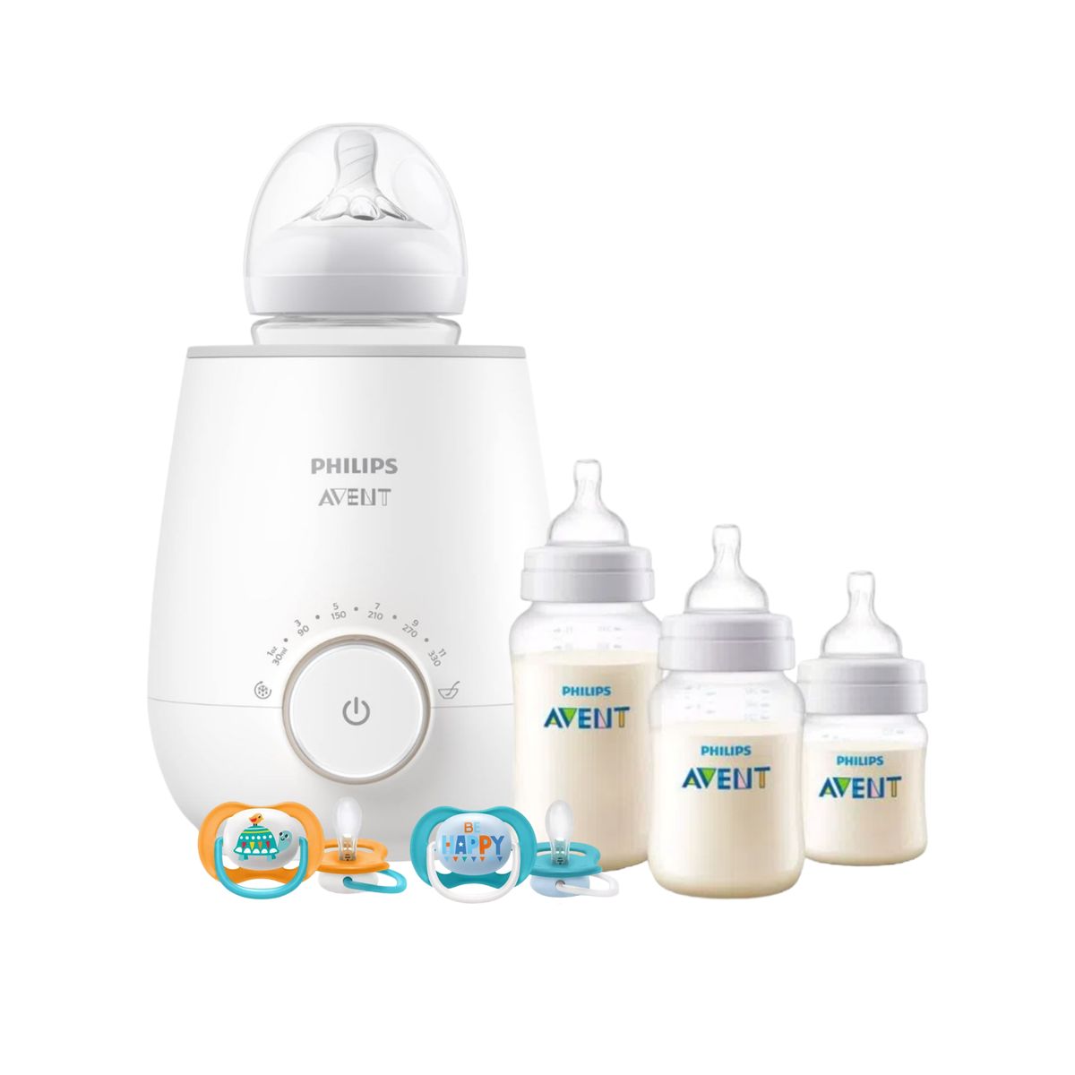 PHILIPS AVENT - Pack Calentador eléctrico - 3 Mamaderas-  2 chupetes 6-18m