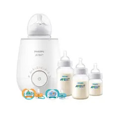 AVENT - Pack Calentador eléctrico - 3 Mamaderas- 2 chupetes 6-18m