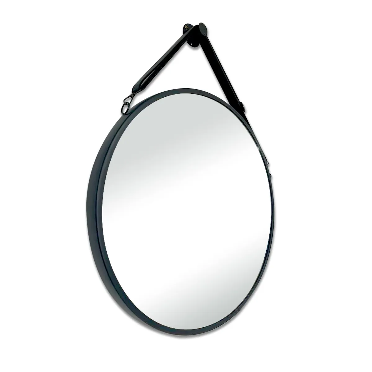 JOYTEK - Espejo Colgante de Cuero Decorativo 60x60cm Negro