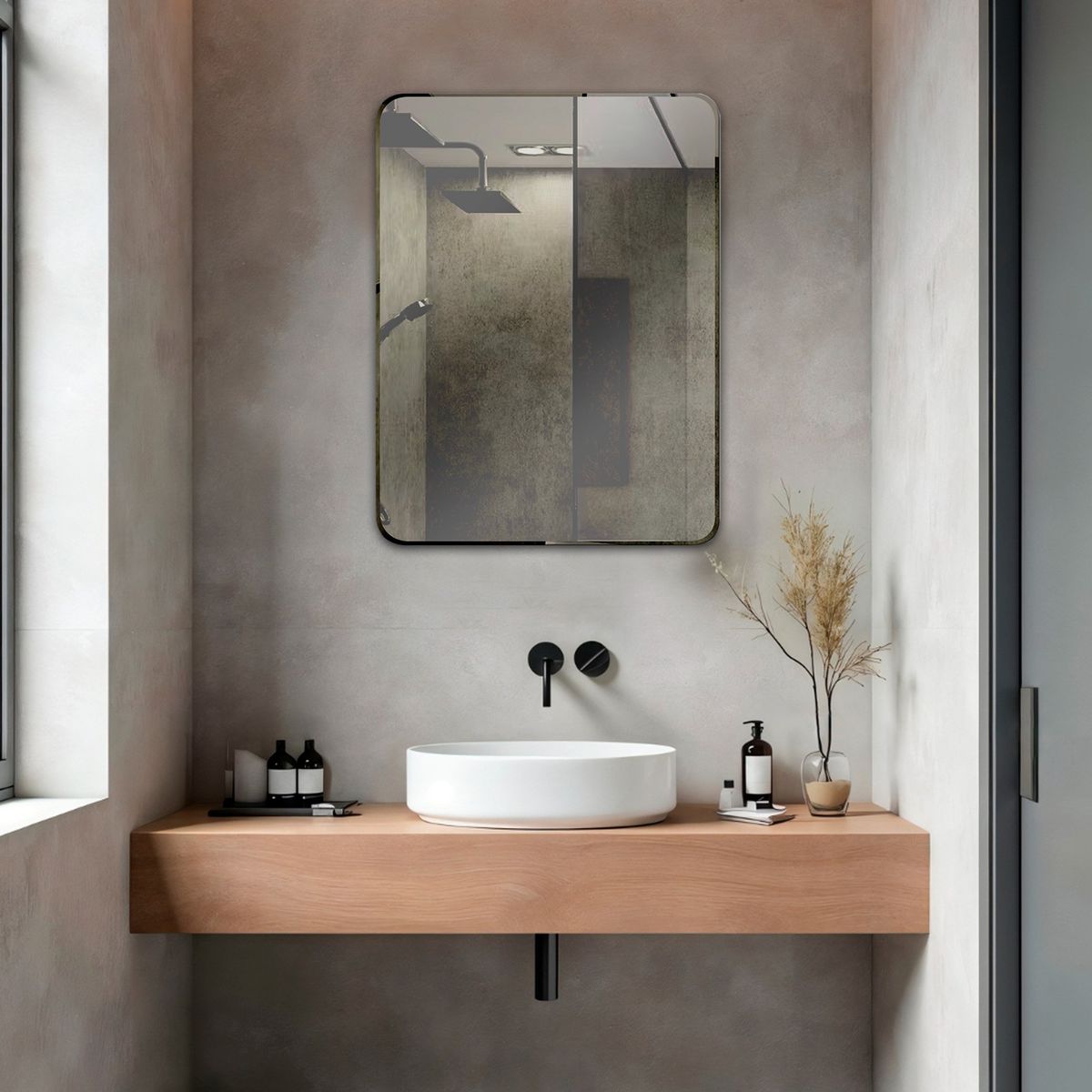 JOYTEK - Espejo Rectangular Puntas Curvas Joytek 60x45 cm