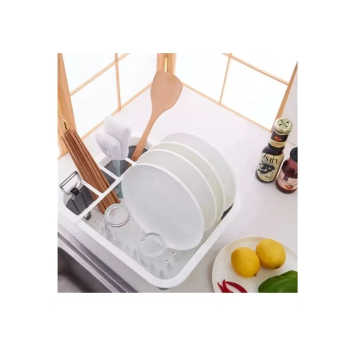 GENERICO - Secador De Platos Silicona Plegable Multiusos Cocina