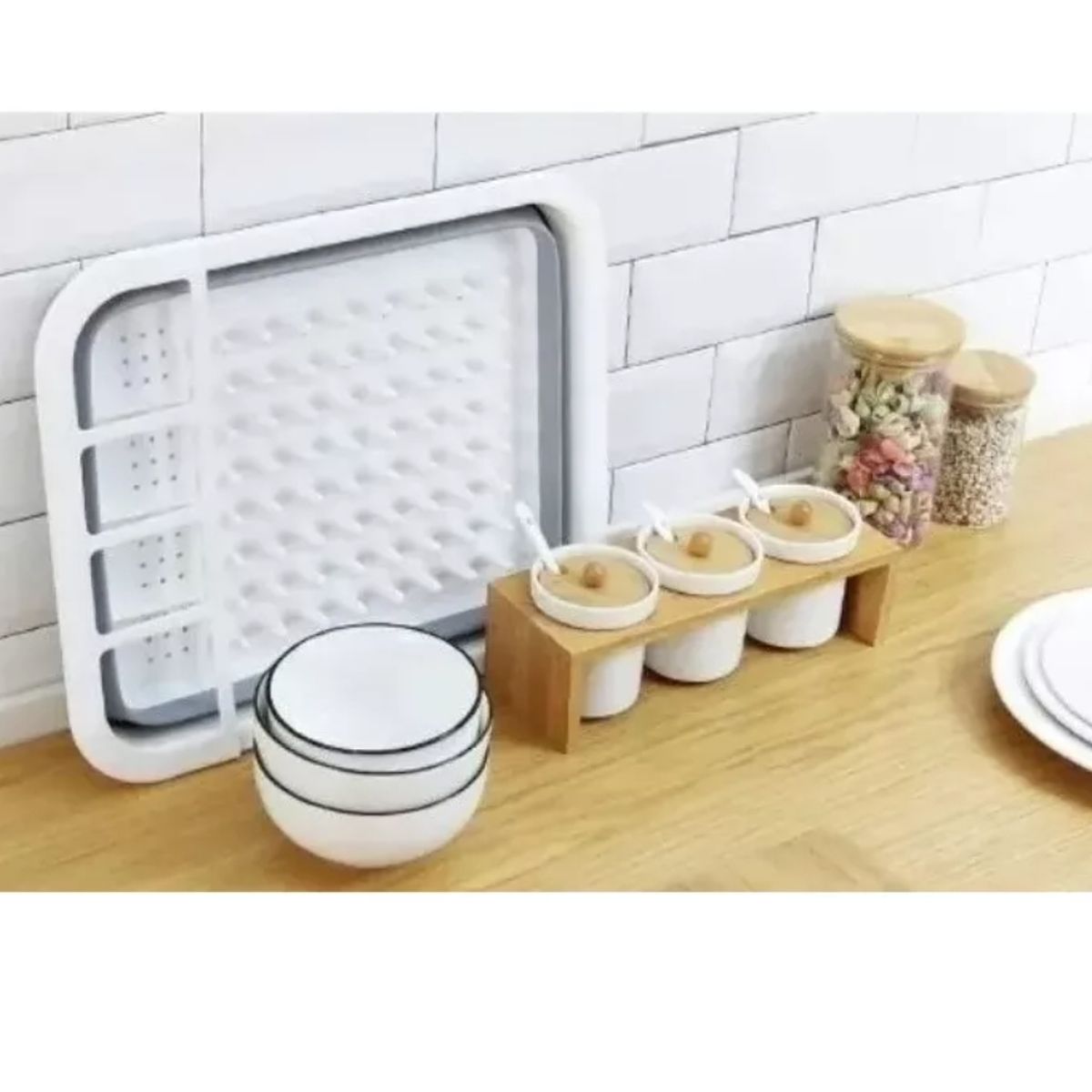 GENERICO - Secador De Platos Silicona Plegable Multiusos Cocina