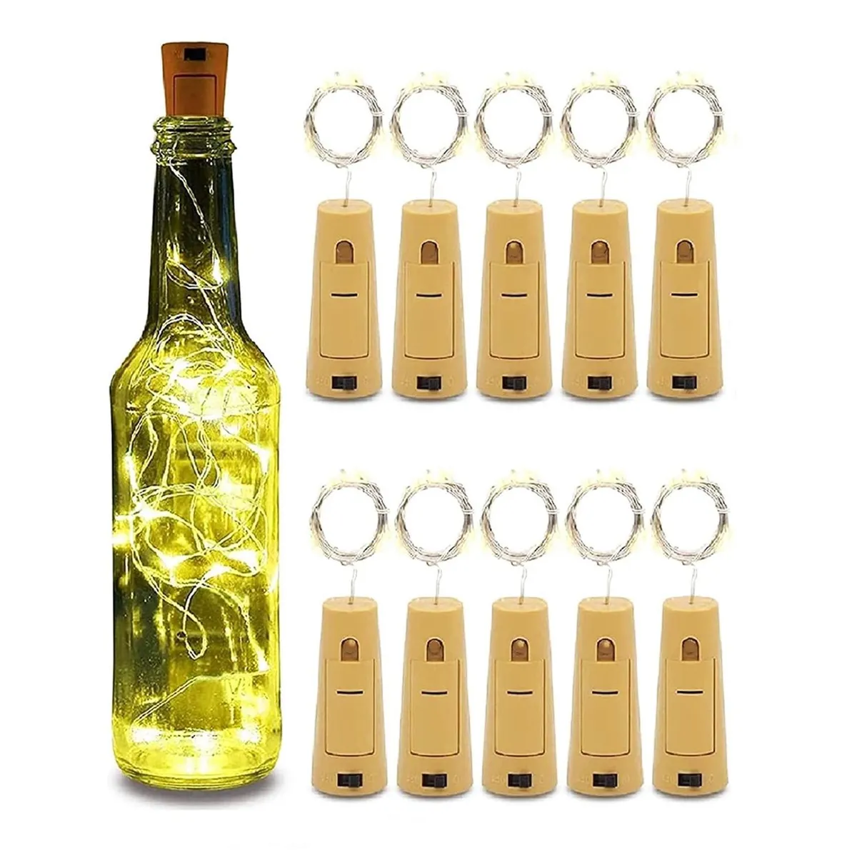 MAXWELL - Luces Led Guirnalda con Corcho Para Botella Hada Maxwell X10