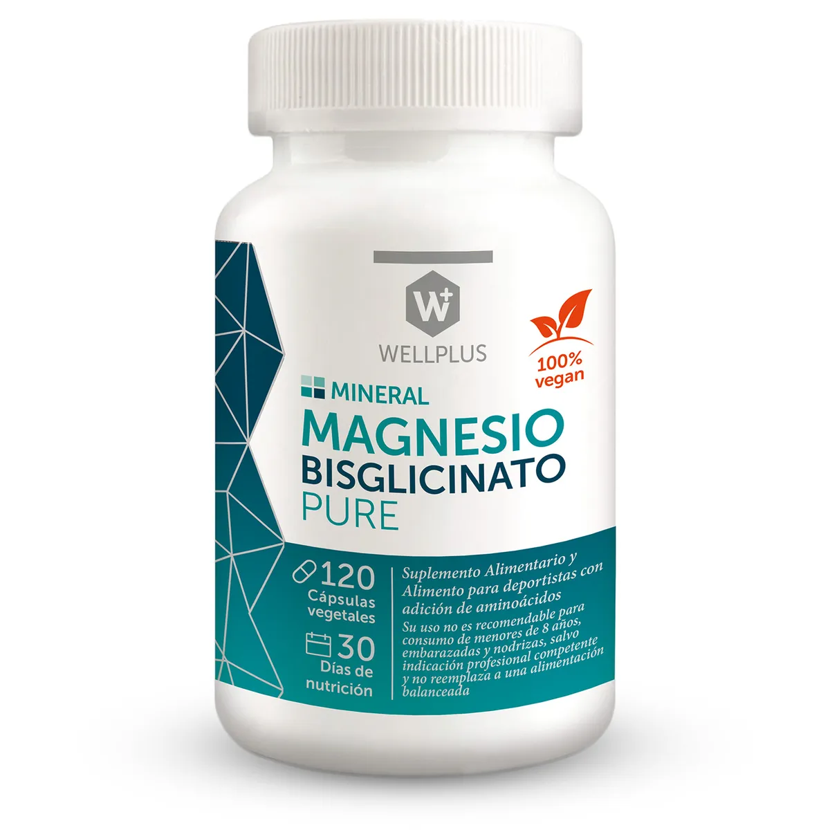 WELLPLUS - Magnesio Bisglicinato Pure Wellplus 120 Cápsulas