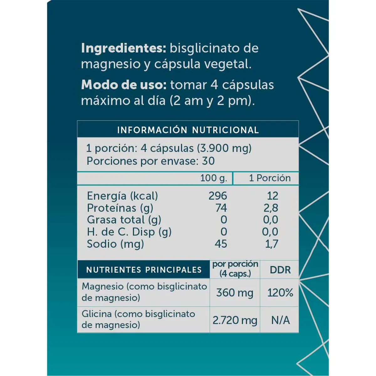 WELLPLUS - Magnesio Bisglicinato Pure Wellplus 120 Cápsulas