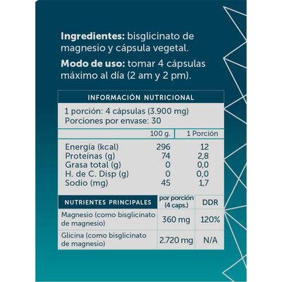 Imagen 2 del producto Magnesio Bisglicinato Pure 120 Cápsulas