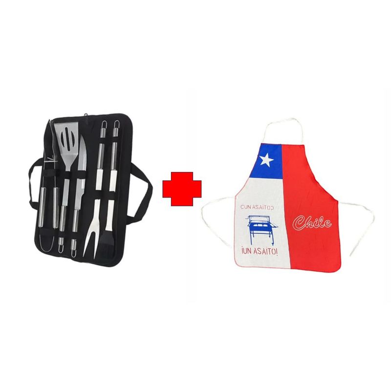 GENERICO - PACK DIECIOCHERO DELATAL  ESTUCHE UTENSILIOS DE ASADO