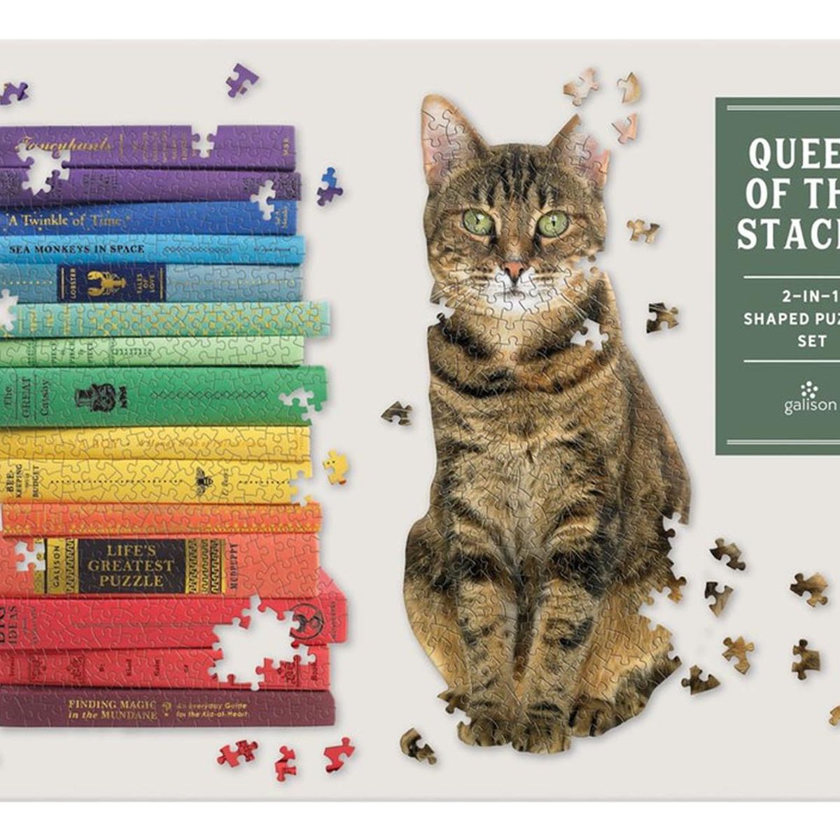 MUDPUPPY - 2 Puzzles Con Forma 650Pcs Queen Of The Stacks Mudpuppy