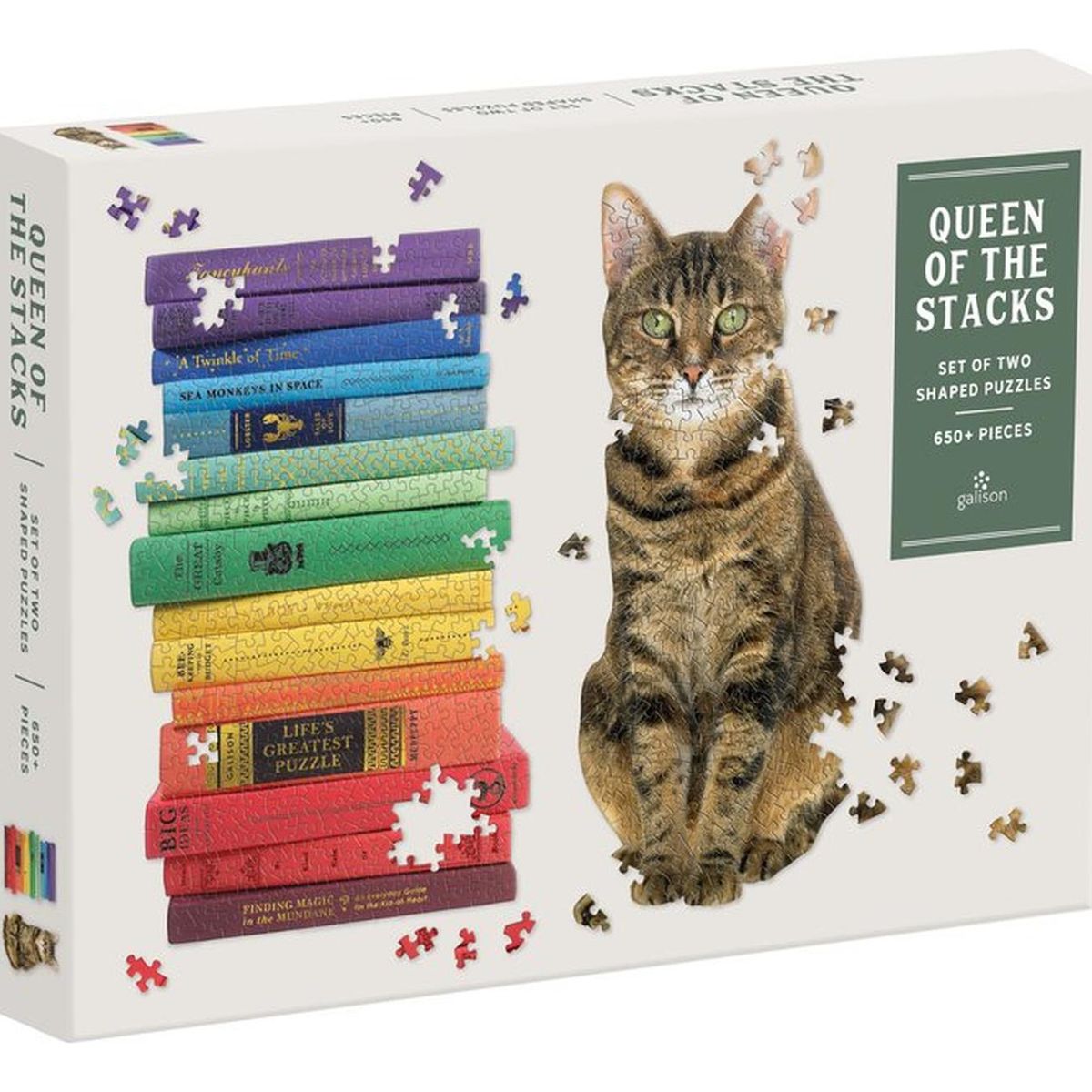 MUDPUPPY - 2 Puzzles Con Forma 650Pcs Queen Of The Stacks Mudpuppy