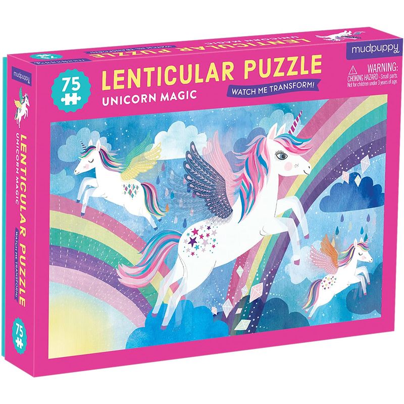 MUDPUPPY - Puzzle 75Pcs Lenticular Unicornio Magico Mudpuppy