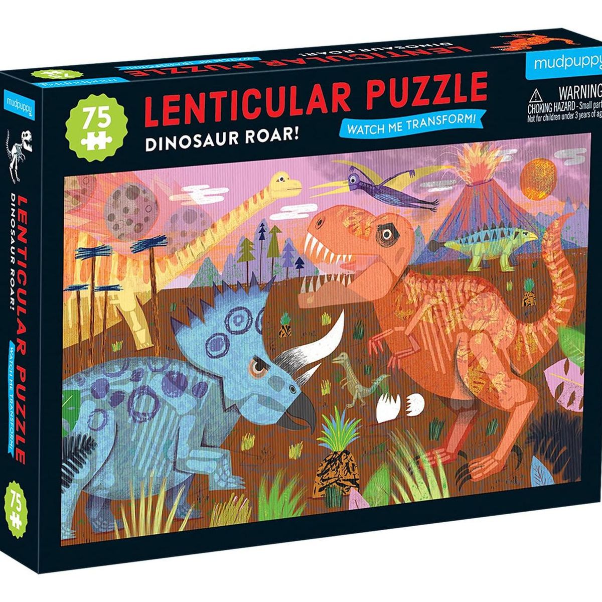 MUDPUPPY - Puzzle 75Pcs Lenticular Rugido De Dinosaurio Mudpuppy
