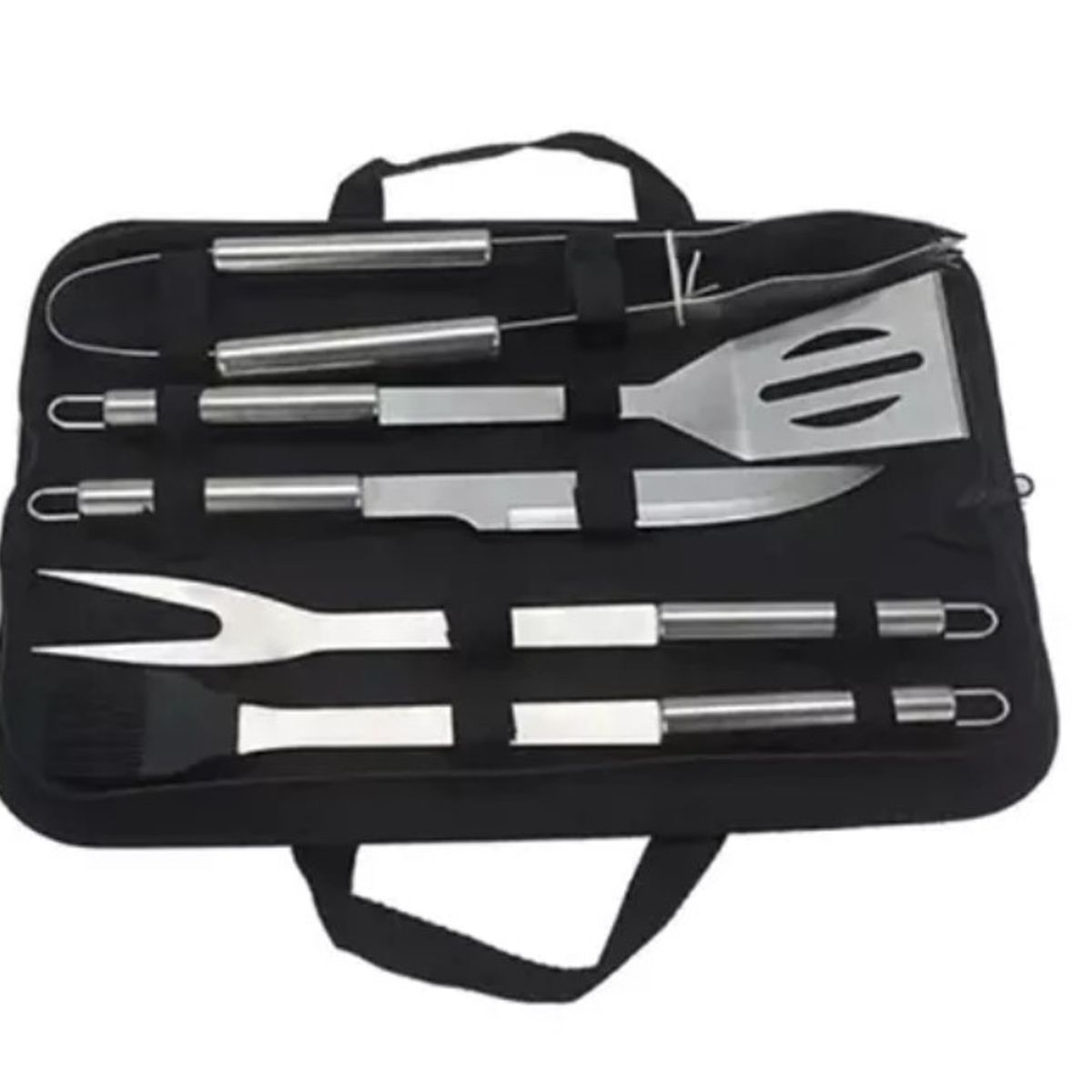 GENERICO - Set 6 Piezas Delantal + Estuche Utensilios Parrillero Asado